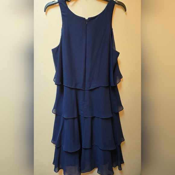 Blue Cocktail Dress with Sheer Wrap - Size 12 - Picture 2 of 6